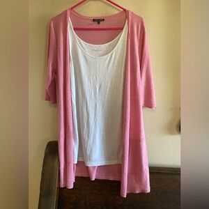 Eileen Fisher 100% Cashmere Pink Button Down Cardigan